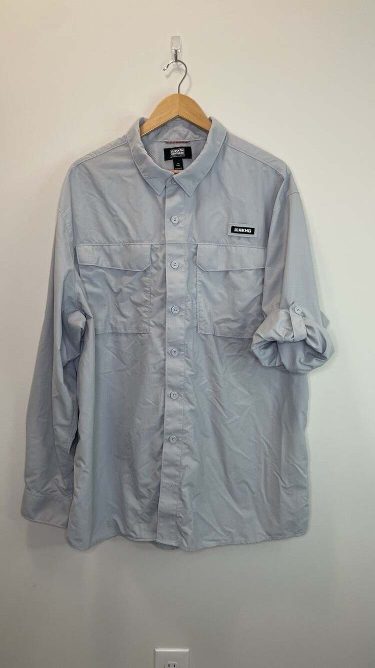 Alaskan Hardgear Vented Roll Tab Fishing Shirt Duluth Trading Gray Men 2XL Tall
